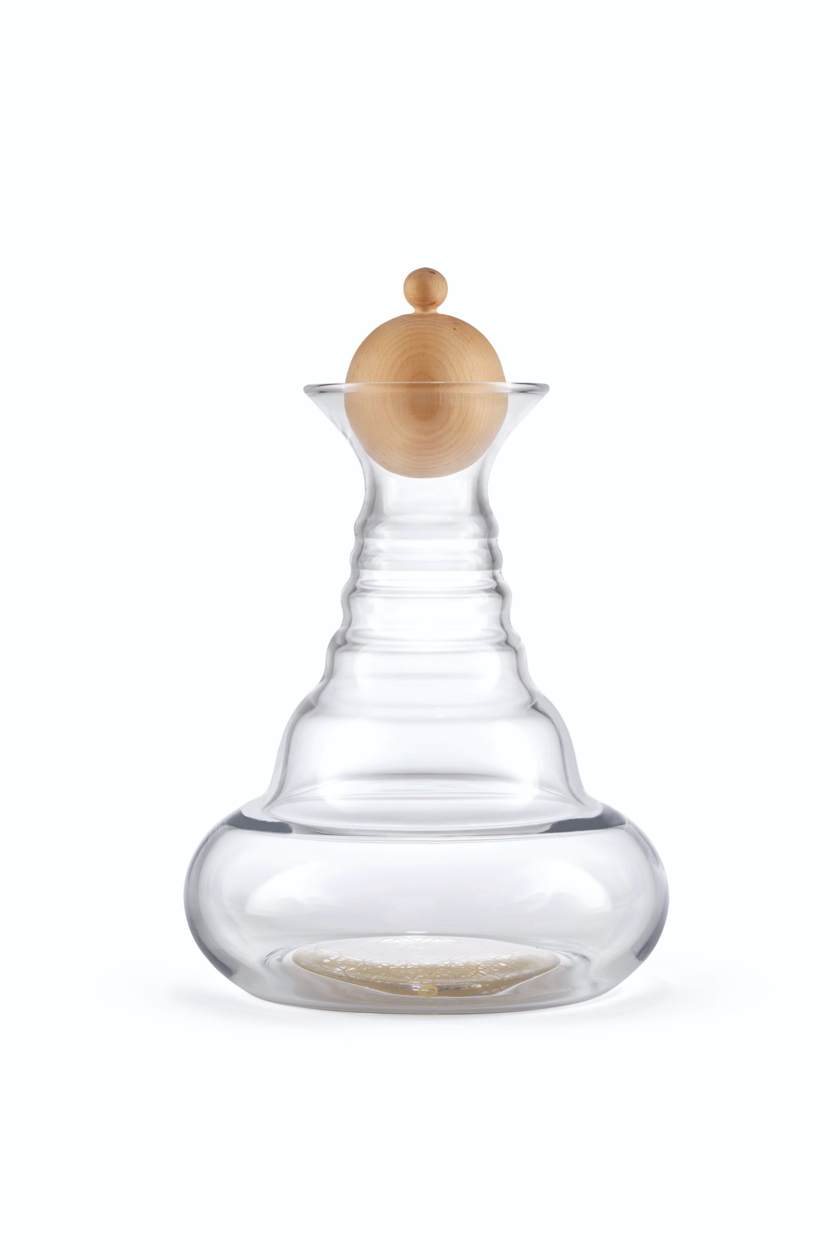 Carafe ALLADIN dynamisante fleur de vie or avec bouchon en pin